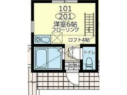 JR京浜東北・根岸線 根岸駅(神奈川) 徒歩20分 2階建 築5年(ワンルーム/2階)の間取り写真