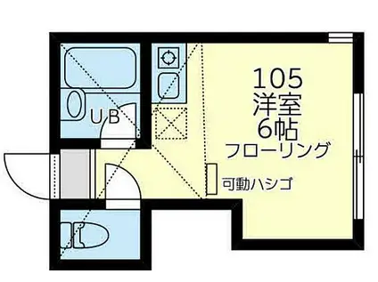京急本線 県立大学駅 徒歩4分 2階建 築10年(ワンルーム/1階)の間取り写真