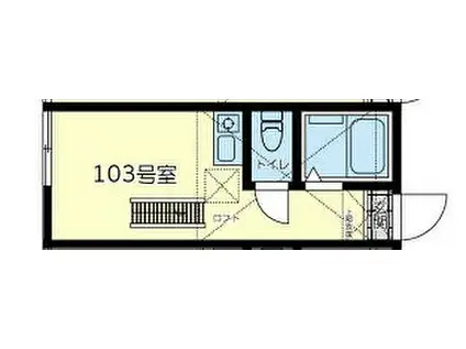 JR横須賀線 保土ケ谷駅 徒歩6分 2階建 築6年(ワンルーム/1階)の間取り写真