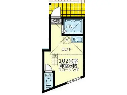 JR南武線 稲田堤駅 徒歩10分 2階建 築1年(ワンルーム/1階)の間取り写真