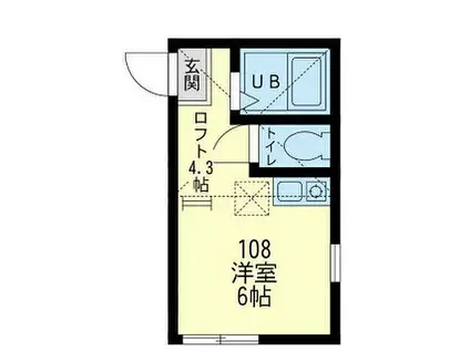 JR南武線 小田栄駅 徒歩7分 2階建 築7年(ワンルーム/1階)の間取り写真