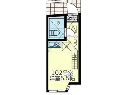 JR南武線 矢向駅 徒歩4分 2階建 築3年(ワンルーム/1階)の間取り写真