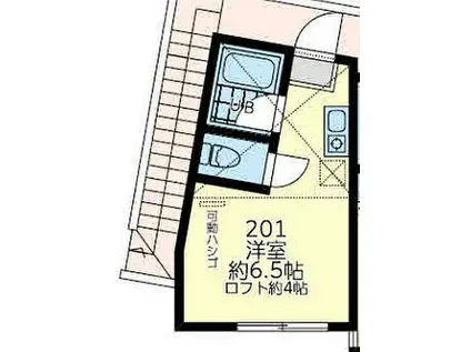 JR南武線 小田栄駅 徒歩10分 2階建 築1年(ワンルーム/2階)の間取り写真