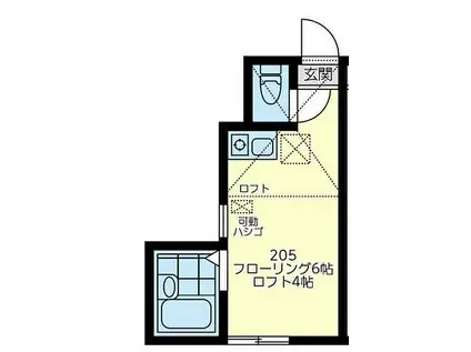 京急本線 南太田駅 徒歩10分 2階建 築4年(ワンルーム/2階)の間取り写真