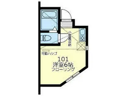 京急本線 屏風浦駅 徒歩10分 2階建 築1年(ワンルーム/1階)の間取り写真