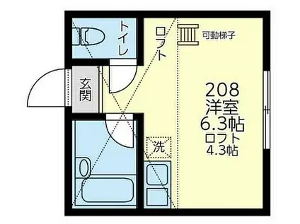 JR京浜東北・根岸線 川崎駅 徒歩19分 2階建 築8年(ワンルーム/2階)の間取り写真