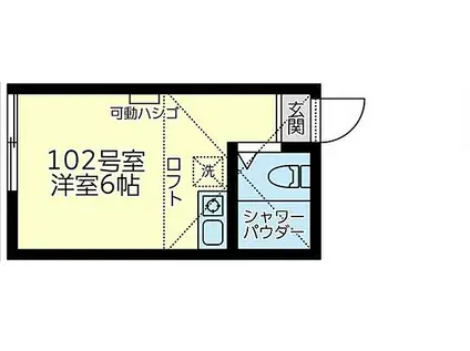 京急本線 上大岡駅 徒歩8分 2階建 築3年(ワンルーム/1階)の間取り写真