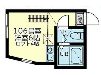 JR横須賀線 保土ケ谷駅 徒歩3分 2階建 築3年(ワンルーム/1階)の間取り写真