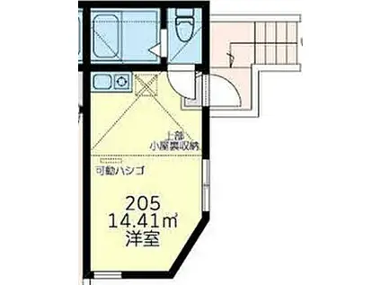 京急本線 南太田駅 徒歩6分 2階建 築1年(ワンルーム/2階)の間取り写真