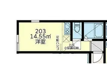 京急本線 南太田駅 徒歩6分 2階建 築1年(ワンルーム/2階)の間取り写真
