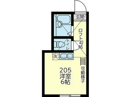 JR横須賀線 保土ケ谷駅 徒歩6分 2階建 築4年(ワンルーム/2階)の間取り写真