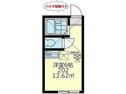 JR横須賀線 保土ケ谷駅 徒歩10分 2階建 築6年(ワンルーム/1階)の間取り写真