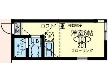 JR南武線 川崎新町駅 徒歩7分 2階建 築9年(ワンルーム/1階)の間取り写真
