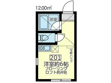 JR横須賀線 保土ケ谷駅 徒歩10分 2階建 築8年(ワンルーム/2階)の間取り写真