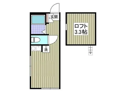 東急東横線 妙蓮寺駅 徒歩13分 2階建 築9年(ワンルーム/2階)の間取り写真