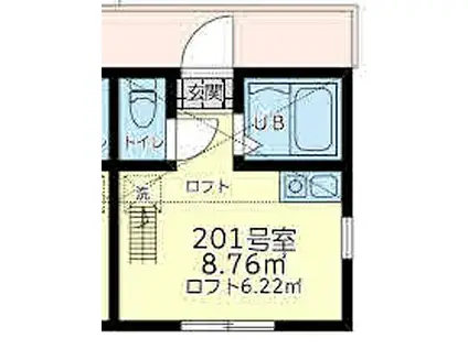 相鉄本線 星川駅(神奈川) 徒歩18分 2階建 新築(ワンルーム/2階)の間取り写真