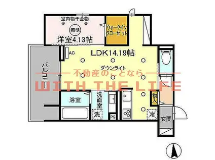 アルカンジュ東合川(1LDK/3階)の間取り写真