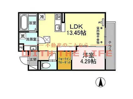 モンテベール南風(1LDK/1階)の間取り写真