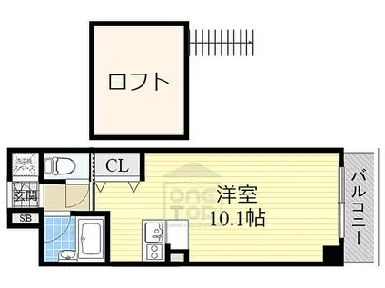 大阪モノレール彩都線 豊川駅(大阪) 徒歩10分 3階建 築23年(ワンルーム/3階)の間取り写真