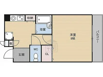 大阪モノレール彩都線 豊川駅(大阪) 徒歩6分 3階建 築30年(1K/1階)の間取り写真