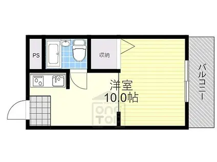 阪急京都本線 茨木市駅 徒歩9分 3階建 築39年(ワンルーム/3階)の間取り写真