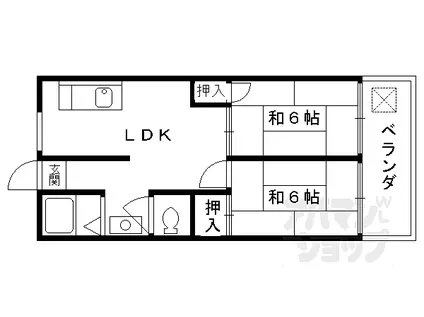 京阪本線 丹波橋駅 徒歩5分 4階建 築45年(2LDK/1階)の間取り写真