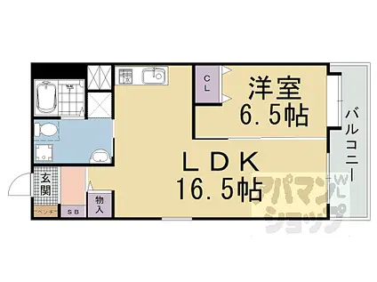 阪急京都本線 西向日駅 徒歩35分 5階建 築26年(1LDK/4階)の間取り写真