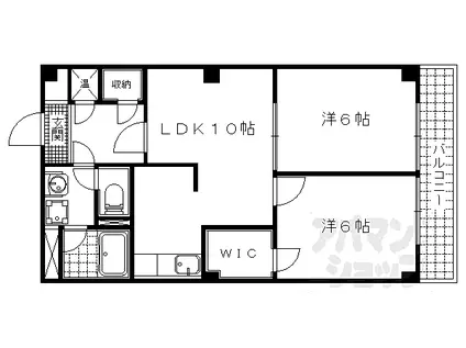 プラザ椥ノ辻(2LDK/4階)の間取り写真