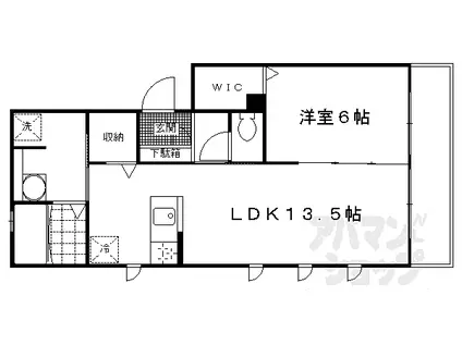 京阪本線 伏見桃山駅 徒歩30分 3階建 築9年(1LDK/1階)の間取り写真