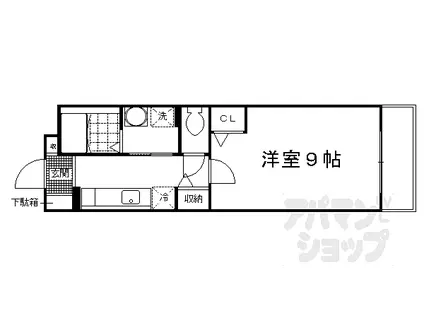 京都地下鉄東西線 六地蔵駅(ＪＲ) 徒歩8分 5階建 築9年(1K/2階)の間取り写真