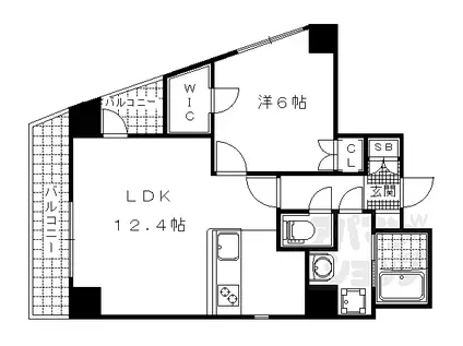 THE GARNET SUITE RESIDENCE 山科駅(1LDK/3階)の間取り写真