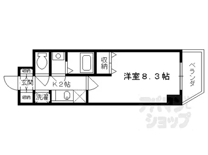 JR東海道・山陽本線 京都駅 徒歩5分 11階建 築19年(1K/7階)の間取り写真