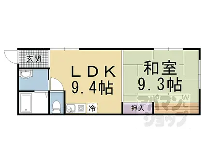 JR奈良線 稲荷駅 徒歩4分 2階建 築7年(1LDK/2階)の間取り写真