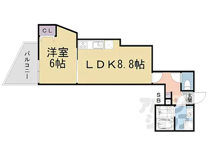 マナーズハウス山科駅前I(1LDK/1階)の間取り写真