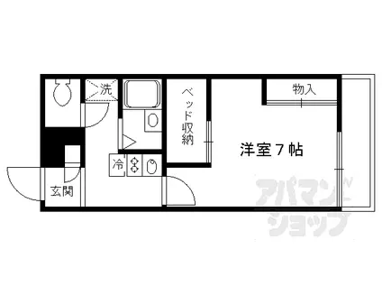 京阪本線 伏見桃山駅 徒歩42分 2階建 築22年(1K/2階)の間取り写真