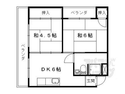 ロイヤルマンション(2DK/2階)の間取り写真