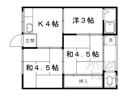 増田マンション(3K/2階)の間取り写真