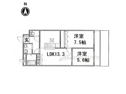 JR和歌山線 ＪＲ五位堂駅 徒歩4分 2階建 築19年(2LDK/1階)の間取り写真