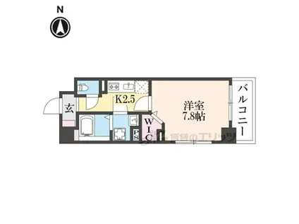 近鉄橿原線 新ノ口駅 徒歩7分 6階建 新築(1K/4階)の間取り写真