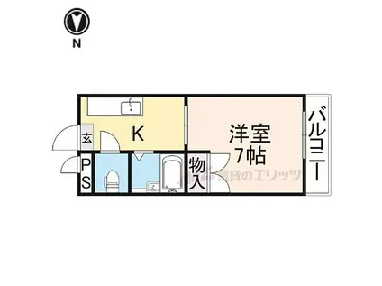 JR桜井線 桜井駅(奈良) 徒歩14分 4階建 築35年(1DK/4階)の間取り写真