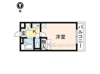 近鉄大阪線 関屋駅(奈良) 徒歩18分 3階建 築25年(1K/3階)の間取り写真