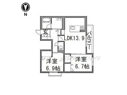 近鉄大阪線 大和八木駅 徒歩16分 3階建 新築(2LDK/3階)の間取り写真