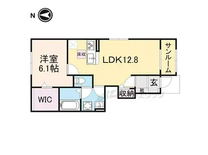 JR桜井線 三輪駅 徒歩10分 2階建 新築(1LDK/1階)の間取り写真