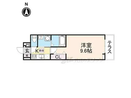 JR和歌山線 志都美駅 徒歩5分 3階建 新築(1K/1階)の間取り写真