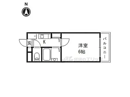 新大宮シティ・パル(1K/4階)の間取り写真