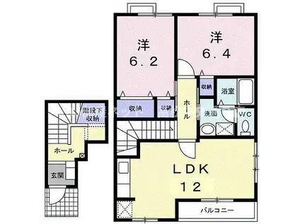 サニーキャッスル II(2LDK/2階)の間取り写真