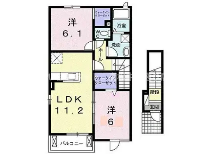 サンカナルDOI(2LDK/2階)の間取り写真