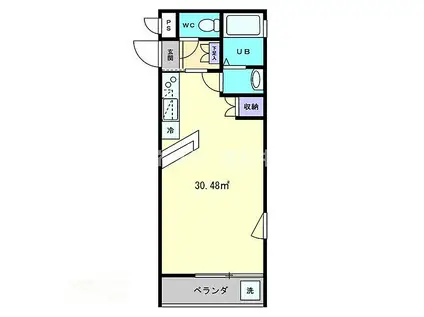 富士グランディール(ワンルーム/3階)の間取り写真