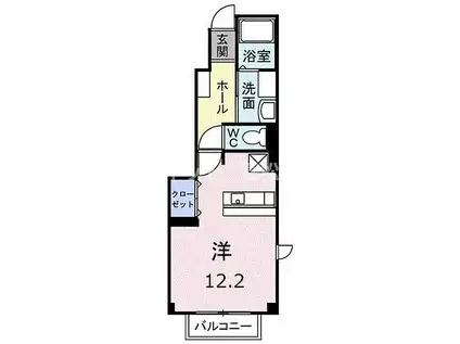 メゾン・ルポ II(ワンルーム/1階)の間取り写真