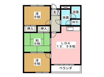ロイヤルパレス弐番館(3LDK/3階)の間取り写真